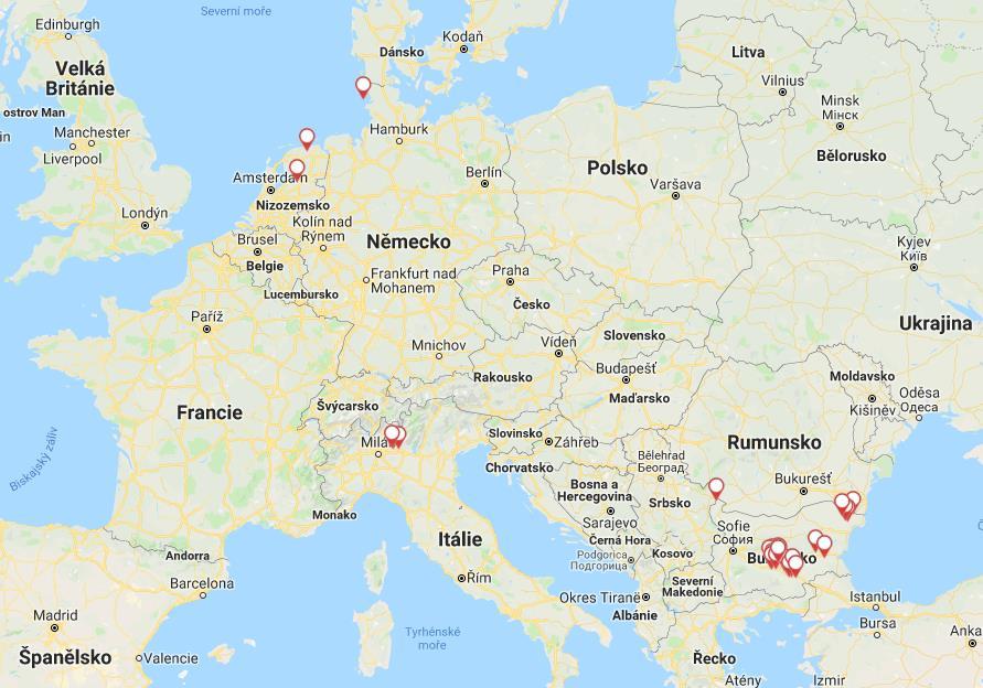 Ohniska HPAI v chovech drůbeže v roce 2018 (zdroj ADNS) Ohniska HPAI u ptáků chovaných v zajetí se potvrdila ve 3 případech v Německu, Nizozemí a