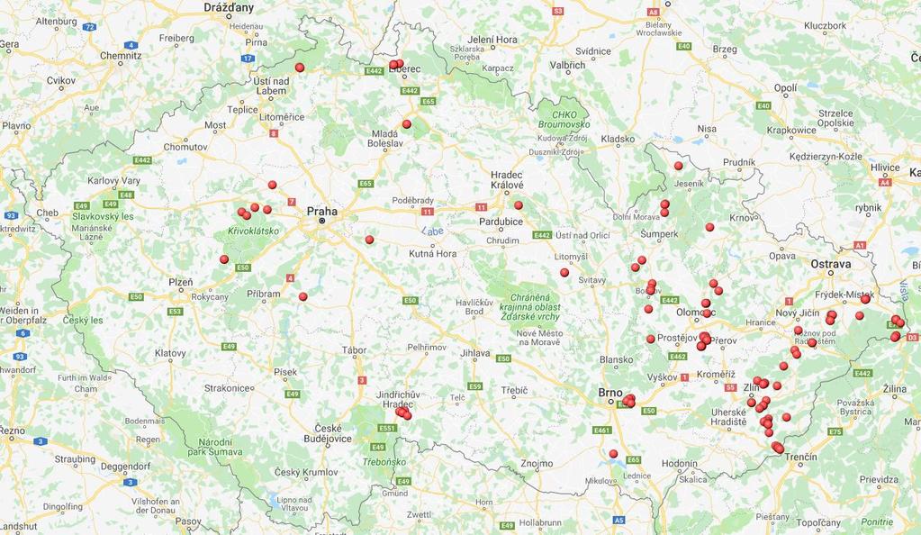 Počet ohnisek 35 30 Výskyt ohnisek moru včelího plodu v jednotlivých krajích v roce 2018 31 30 25 20 20 15 10 5 5 6