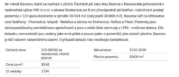 3 a ) srovnatelné nemovitosti Pro stanovení ceny obvyklé byla provedena analýza dostupných