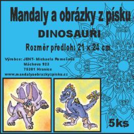 Velikost dinosaurů: 10 cm Mandaly a obrázky z písku sada dinosauři