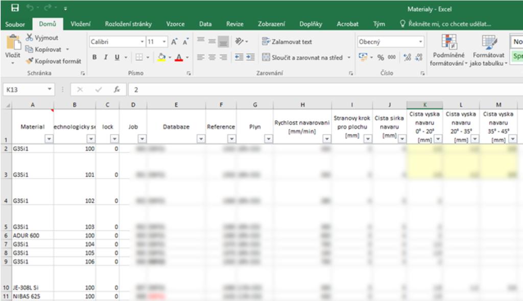 Vlastní vyvíjený CAD/CAM HM modul v systému NX Databáze obsahuje technologické sety pro tyto materiály: G3Si1 (konstrukční