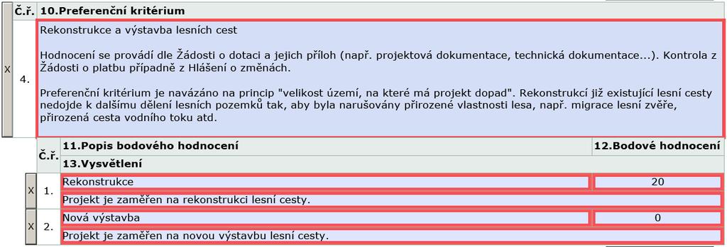 Fiche 2 Lesnická infrastruktura - preferenční