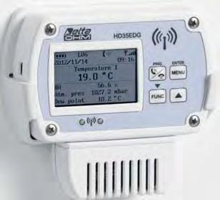 608701 bezdrátový datalogger teploty, vlhkosti a oxidu uhličitého (CO 2 ), s displejem HD35ED-...-1NB-E ukládá naměřené hodnoty do interní paměti (44.