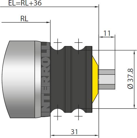 PolyVee s 11 mm šestihrannou pružnou osou Hnací