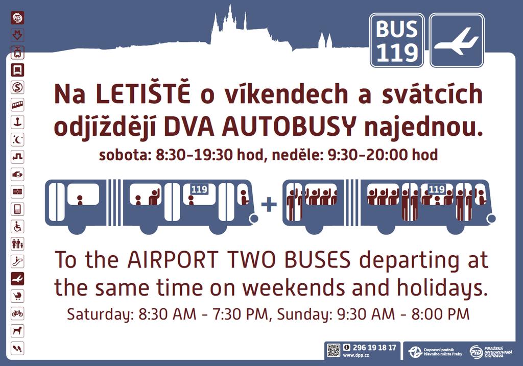 Obsah INFORMAČNÍ ZPRAVODAJ Číslo 12 / 2019 Vyšlo 17. 7. 2019 Posílení letišního autobusu 119 od 15. 6. 2019... 1 Prázdninový provoz PID 29. 6. 2019 31. 8. 2019... 2 Trvalé změny PID od 29.