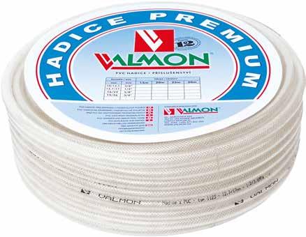 11 PVC HADICE PRO ZAHRADU A PRŮMYSLOVÉ POUŽITÍ PVC HADICE PREMIUM kód: 1123 Flexibilní PVC hadice speciální konstrukce a složení určené pro profesionály, použití jak v zahradnictví a zemědělství, tak