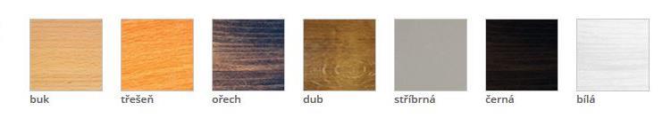 Typy nožiček v ceně: základní provedení dřeva buk přírodní nebo chrom (v ceně lůžka) Buk 2 D Buk 3 D Buk 4 D Chrom 6 K dxšxv prxv šxv prxv 11x11x6 6x6 6x6 6x6 Barevné moření dřeva: Velký výběr z