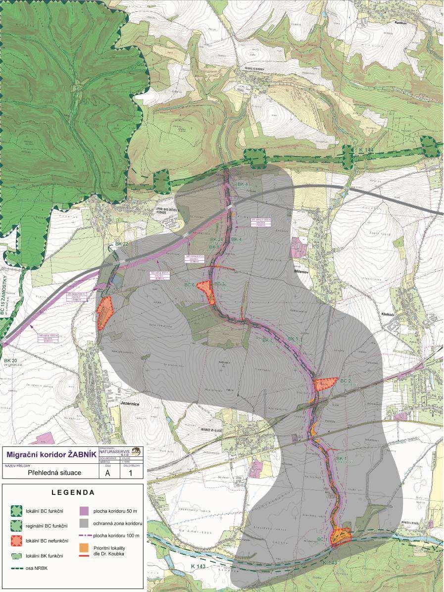 Realizací 50 m širokého koridoru a úpravou okolí dálnice lesnatým pásem bude zajištěna možnost migrace bez ohledu na investiční aktivity