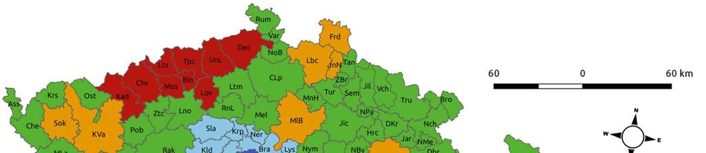 Obr. 1: Vymezení metropolitních, starých průmyslových, městských a venkovských regionů Zdroj: modifikováno dle Ženka a kol. (2017c), s.