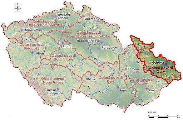 Obrázek č. 3: Hlavní povodí České republiky [21] Moravskoslezský region je přírodně velmi rozmanitý region.