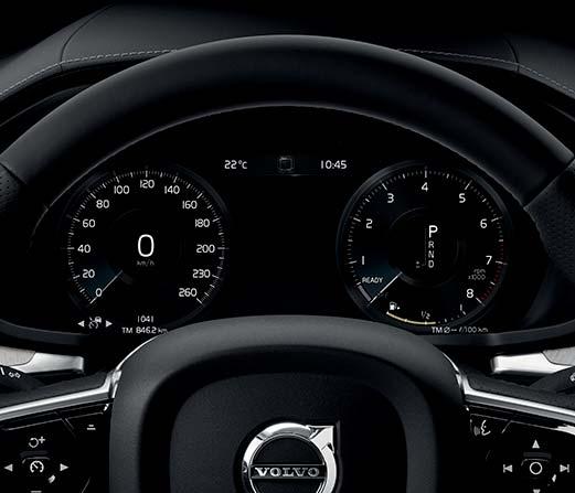 VOLVO V60 Výrazné výdechy ventilace jsou opatřeny ovládacími prvky s kovovou povrchovou úpravou a
