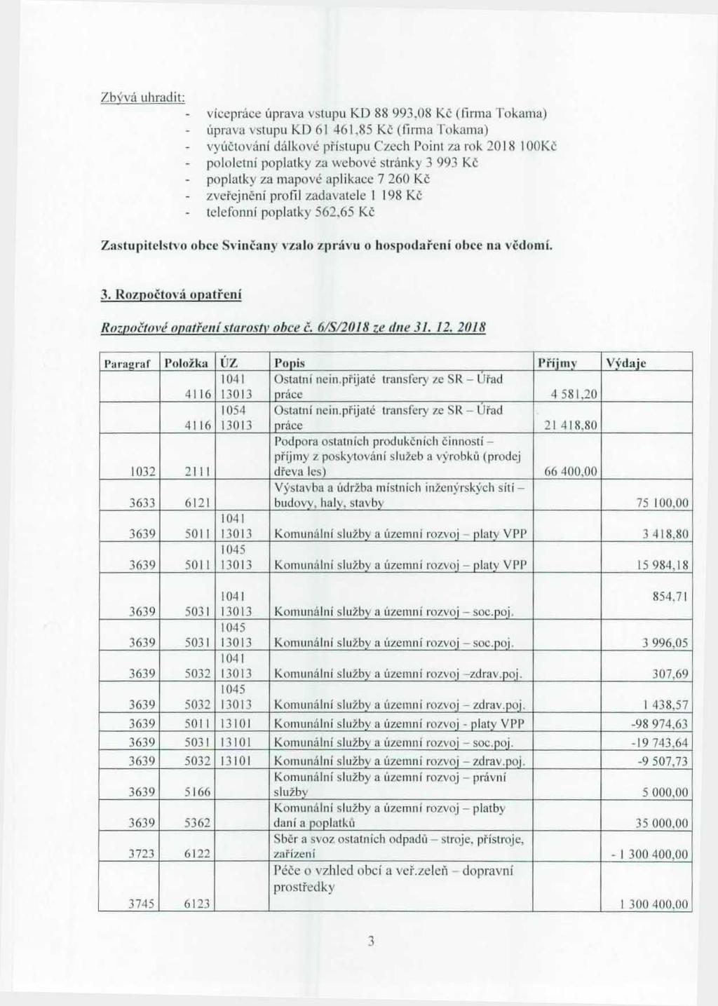 ZbYvá yhradit: - vícepráce úprava vstupu KD 88 993.