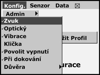 Symboly obrazovky displeje Symbol Význam nebo Aktivováno (zapnuto) Symboly zde uvedené označují následující stavy: - Alarmy Zvukový, Optický a Vibrační jsou aktivované (zapnuté).