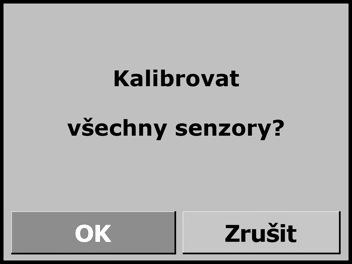 KALIBRACE Během kalibrace jsou alarmy přístroje deaktivovány. Tím se šetří baterie. Pokud je vybrána možnost Calibrate, (Kalibrovat), zobrazí se na přístroji níže uvedená potvrzovací obrazovka.