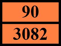 14.6. Zvláštní bezpečnostní opatření pro uživatele 14.6.1. Pozemní přeprava Číslo nebezpečnosti (Kemlerův kód) : 90 Klasifikační kódy (ADR) Oranžové tabulky : : M6 Zvláštní předpis (ADR) : 274, 335,