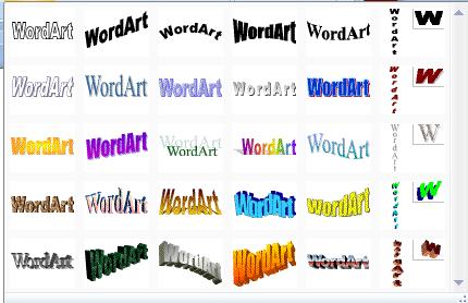 podkarta TEXT WORDART Vložení WORDARTU 1. Klik na WORDART 2.