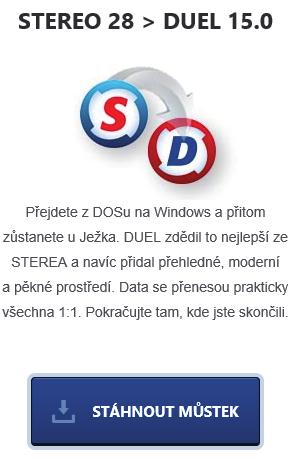 Pokud převodový můstek ještě nebyl ke STEREU doinstalován, program nabídne jeho stažení z