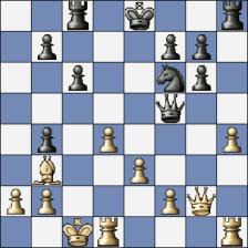 18.... Vxe1 19.Dd8+ Sf8 Bílý nemá čím hrát, proto se černý nemusí obávat vazby střelce. 20.Jxe1 Sd5 21.Jf3 Je4 Bílý se může vzdát, ale ještě následovalo: 22.Db8 b5 23.h4 h5 24.Je5 Kg7 25.Kg1 Sc5+ 26.