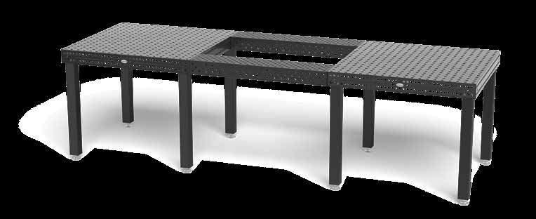 ÚHELNÍKY 16 Úhelník U-forma 200/100 Úhelník U-forma 200/100 s boky širokými 200 mm se hodí jako prodloužení stolu vodorovné, nebo kolmé, ale také pro kompaktní spojení dvou svařovacích stolů pomocí