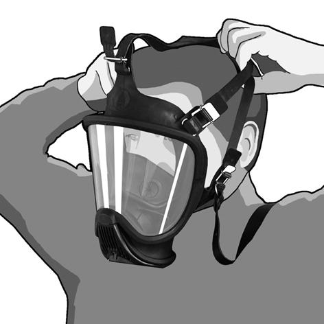 Použití 3 Použití Maska se může nosit buď s použitím popruhů na hrudi nebo v brašně na masku.