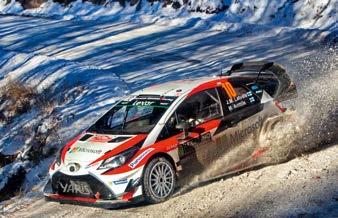 nápravy SPOJKA: dvoukotoučová, sintrová HMOTNOST: 1 190 kg Yaris WRC je fantasticky navržené vozidlo a má obrovský potenciál.