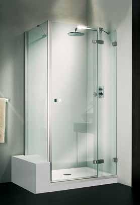 Gallery 3000 sprchové dveře s pevným segmentem, výška 2050mm, sklo s úpravou Protect,