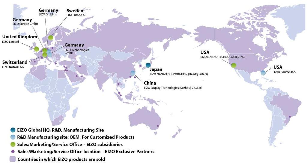 EIZO = inovativní japonské technologie do celého světa Monitory EIZO jsou známé svou spolehlivostí, stálostí parametrů