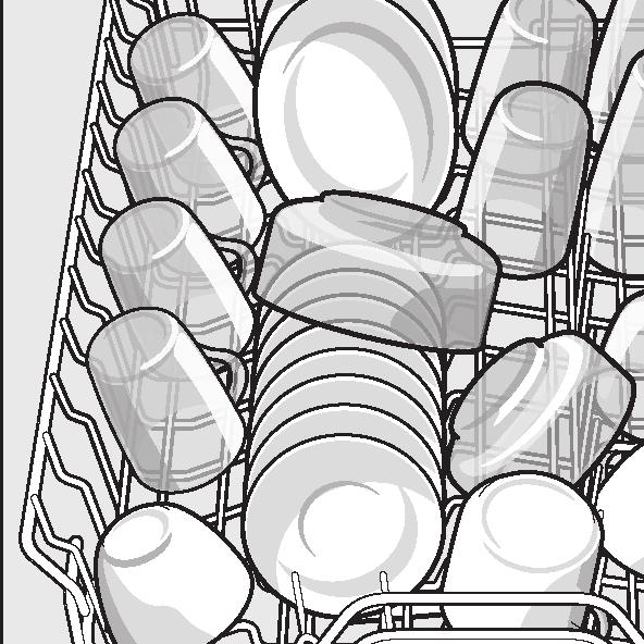 Stoviglie Danni al vetro ed alle stoviglie Cause: Tipo di vetro e procedimento di produzione del vetro. Composizione chimica del detersivo. Temperatura dell acqua del programma di risciacquo.