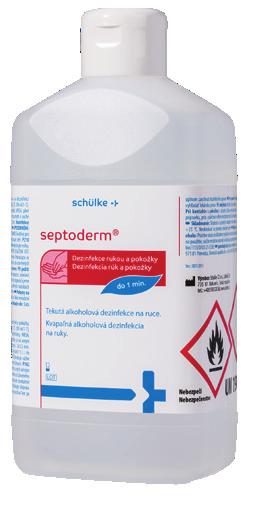 dávkovačů Jemně parfemováno Dermatologicky testováno Balení: 500 ml s dávkovačem, 5 l septoderm, septoderm spray Rychlá