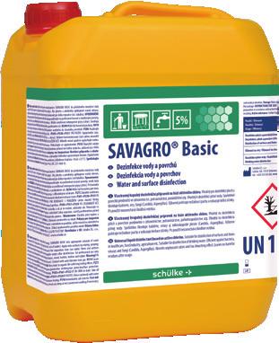 PLOŠNÁ A STÁJOVÁ DEZINFEKCE Stabilizovaný chlornan sodný savagro basic Dezinfekce ploch, předmětů a vody.