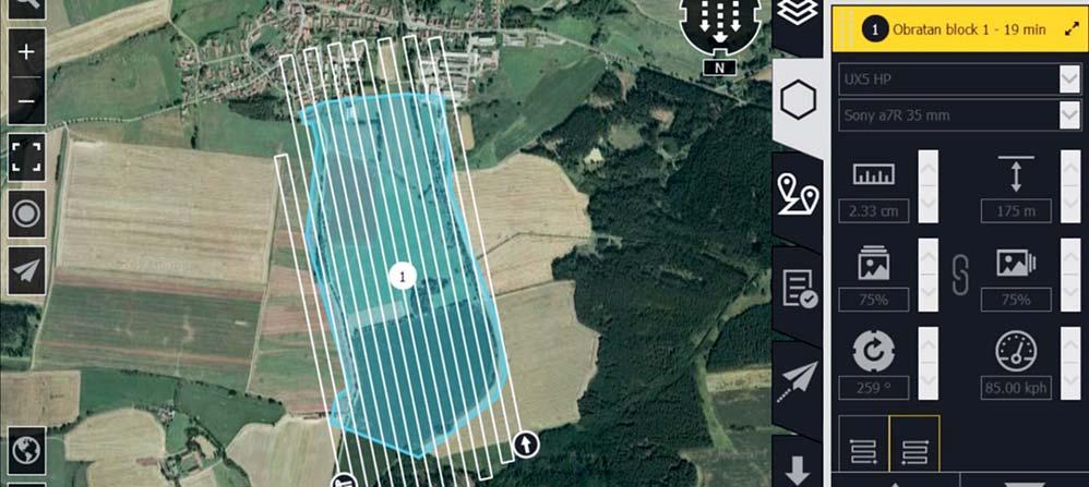 mapování. Během měření bylo možno operativně změnit výšku a směr letu [3]. 3. Mapování lokality s využitím UAS Mapování s využitím UAS bylo rozděleno do dvou nezávislých etap měření v k. ú.