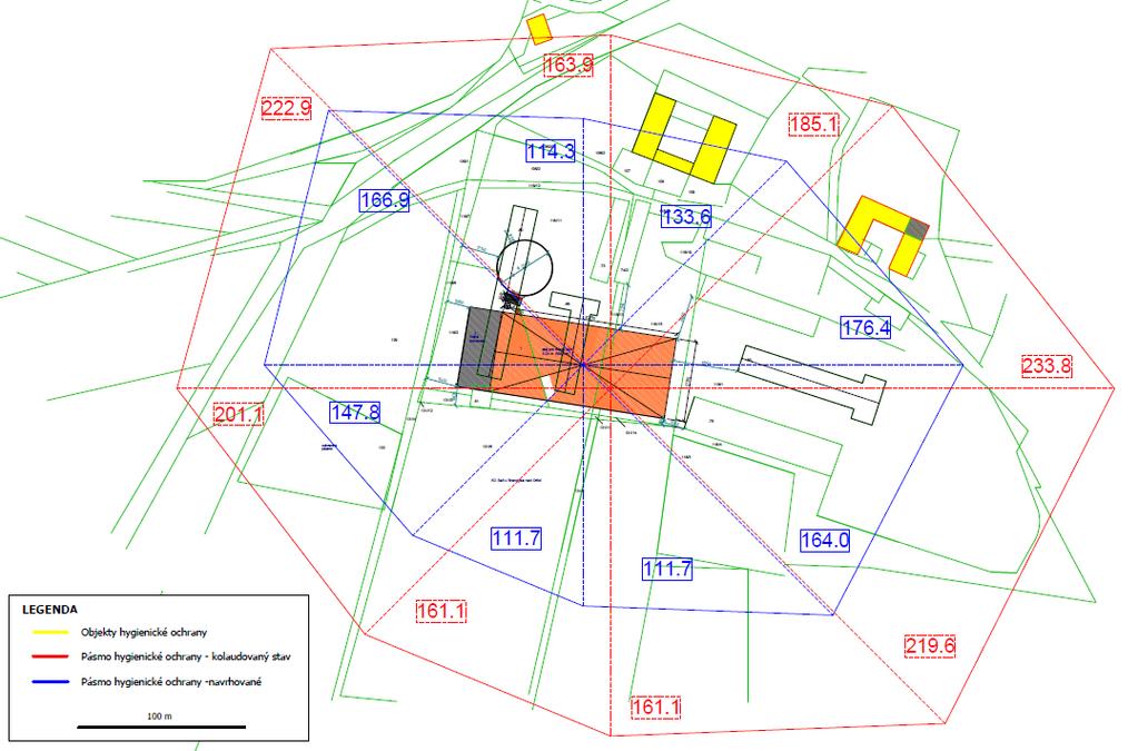 Grafické zobrazení pásma hygienické ochrany EIA