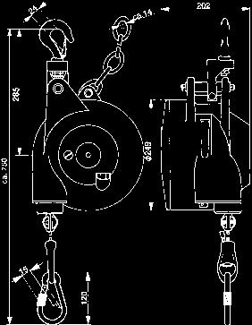 Pružinové protitahy a vyvažovače Min./max. nosnost 12-20 kg 20-30 kg 30-45 kg 45-60 kg 60-75 kg 75-90 kg 90-100 kg Model 7241/1 7241/2 7241/3 7241/4 7241/5 7241/6 7241/7 77000.