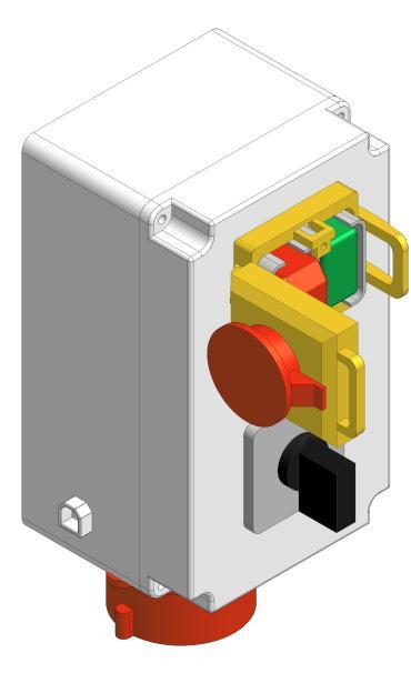 PROVOZ 4.1.5 Ovládací panel D C B A Vypínač oscilace B NOUZOVÝ VYPÍNAČ NA BEZPEČNOSTNÍ KLAPCE. Klapku dobře zaklapněte a uzamkněte proti neoprávněnému použití stroje.