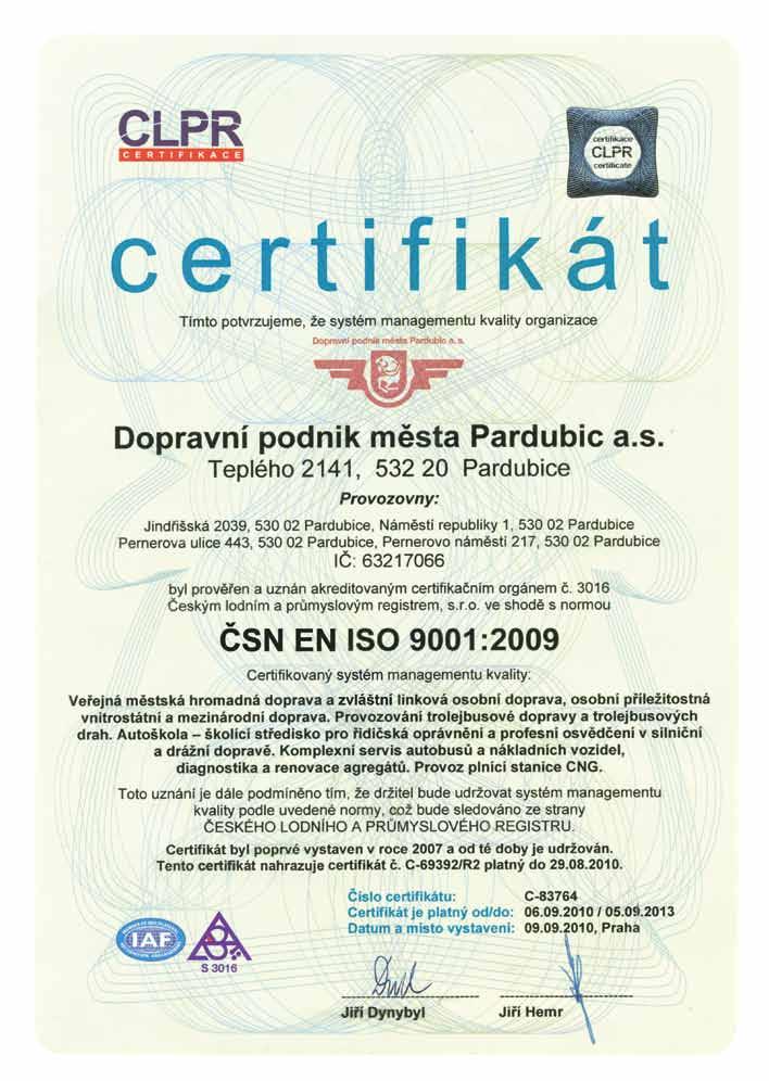 E. Certifkát ČSN