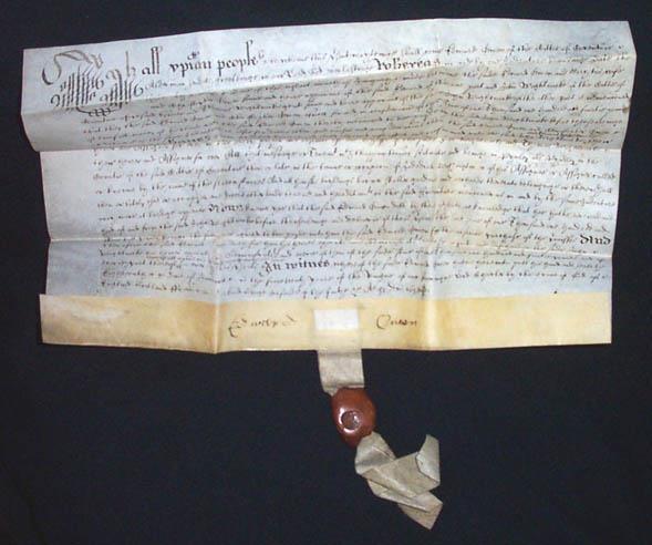 Text na jemném pergamenu z roku 1638 (zdroj:
