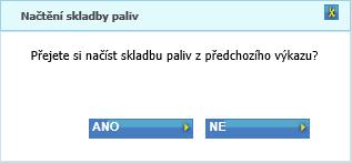 načíst skladbu paliv z předchozího výkazu (za účelem ušetření času při každoměsíčním zadávání stejných typů paliv).