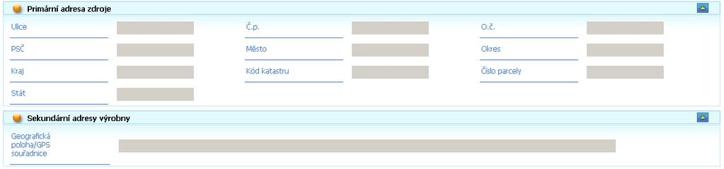 Technologická data zdroje - zde se zobrazuje ID vybraného výrobního zdroje, ke kterému se bude vztahovat záruka původu.