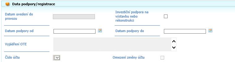 Od tohoto okamžiku bude ve formuláři v menu POZE - Nárok na podporu výrobna tepla tento nový bankovní účet dostupný a bude možné ho použít pro finanční vypořádání podpory na konkrétní výrobně.