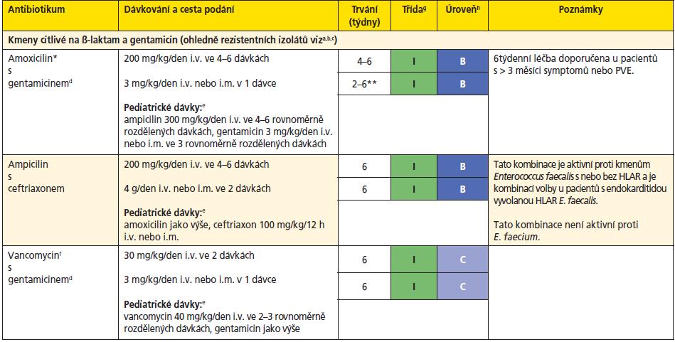 Enterokoková IE dlouhodobé podávání vždy kombinace při rezist.
