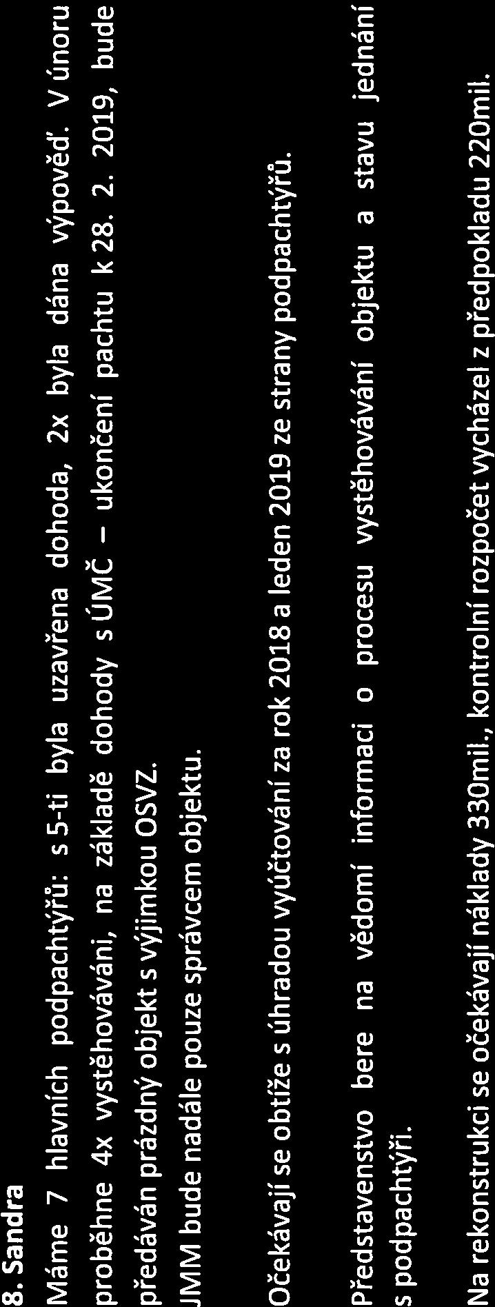 Pro 3, Proti 0, Zdržel se O Usnesení bylo schváleno. Sandra vykompenzovala výpadek na stř. 15 z klimatických důvodů. Očekává se štíhlejší rok 2019 středisko 16 čerpá z grantu, nicméně je 739tis.