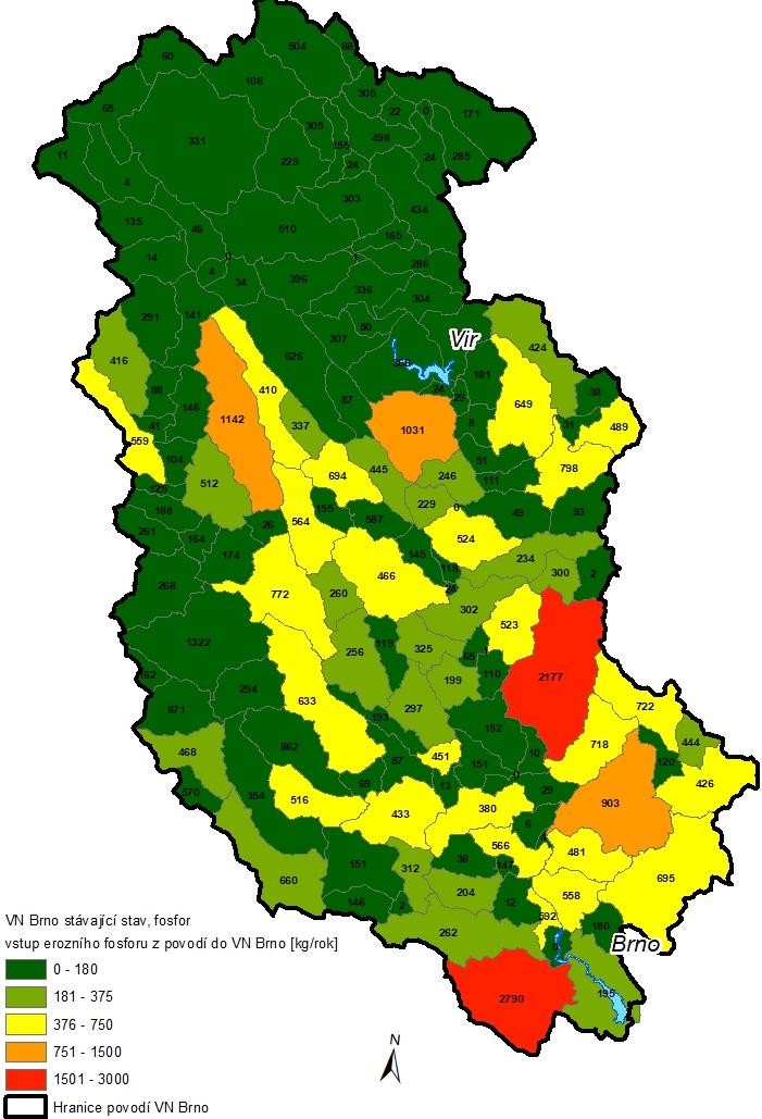 VN Brno stávající stav Význam povodí IV.