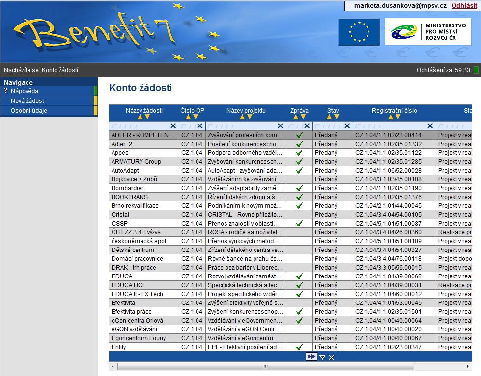 3.4. Základní informace o aplikaci Benefit7 3.4.1. Přístup k aplikaci Benefit7 Aplikace Benefit7 je všem uživatelům přístupná na webových stránkách www.eu-