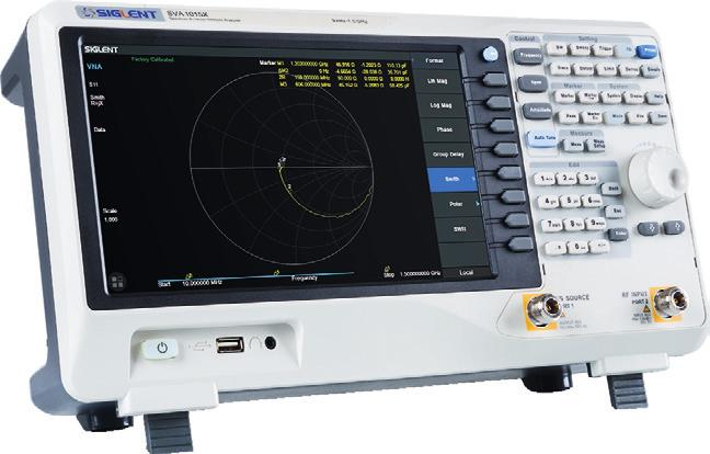 SPEKTRÁLNÍ A VEKTOROVÝ ANALYZÁTOR SIGLENT SVA1015X 1,5 GHz Frekvenční rozsah od 9 khz do 1,5 GHz 1 Hz minimální RBW Vestavěný předzesilovač Vestavěný tracking generátor Kapacitní dotyková 10,1"