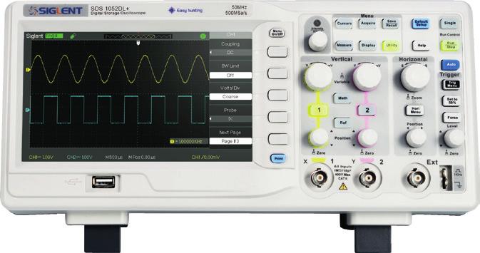 DIGITÁLNÍ OSCILOSKOP SIGLENT SDS1000X-E, SDS1000DL+/CML+ Dvou a čtyřkanálové osciloskopy s šířkou pásma 50 až 200 MHz Barevný TFT displej s úhlopříčkou 7"(17,8 cm), 800x480 Spouštění a dekódování