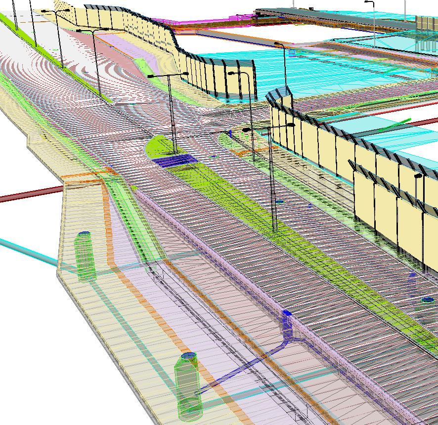 Uzel Plzeň, 3. stavba - přesmyk domažlické trati Cíle a požadavky ŘSD ČR pro tento projekt: Digitální informační model skutečného provedení stavby včetně veškerých negrafických informací (BIM-DSPS).