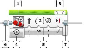 5. nastavování parametrů programových bloků 1. Block Type - typ bloku 2. Block Handle - manipulace s blokem 3. Port Selector - výběr komunikačního portu 4.