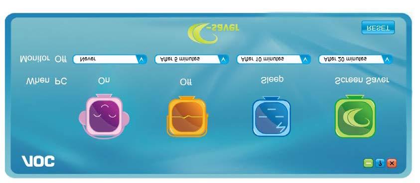 e-saver Vítá vás software pro řízení napájení monitoru AOC e-saver!