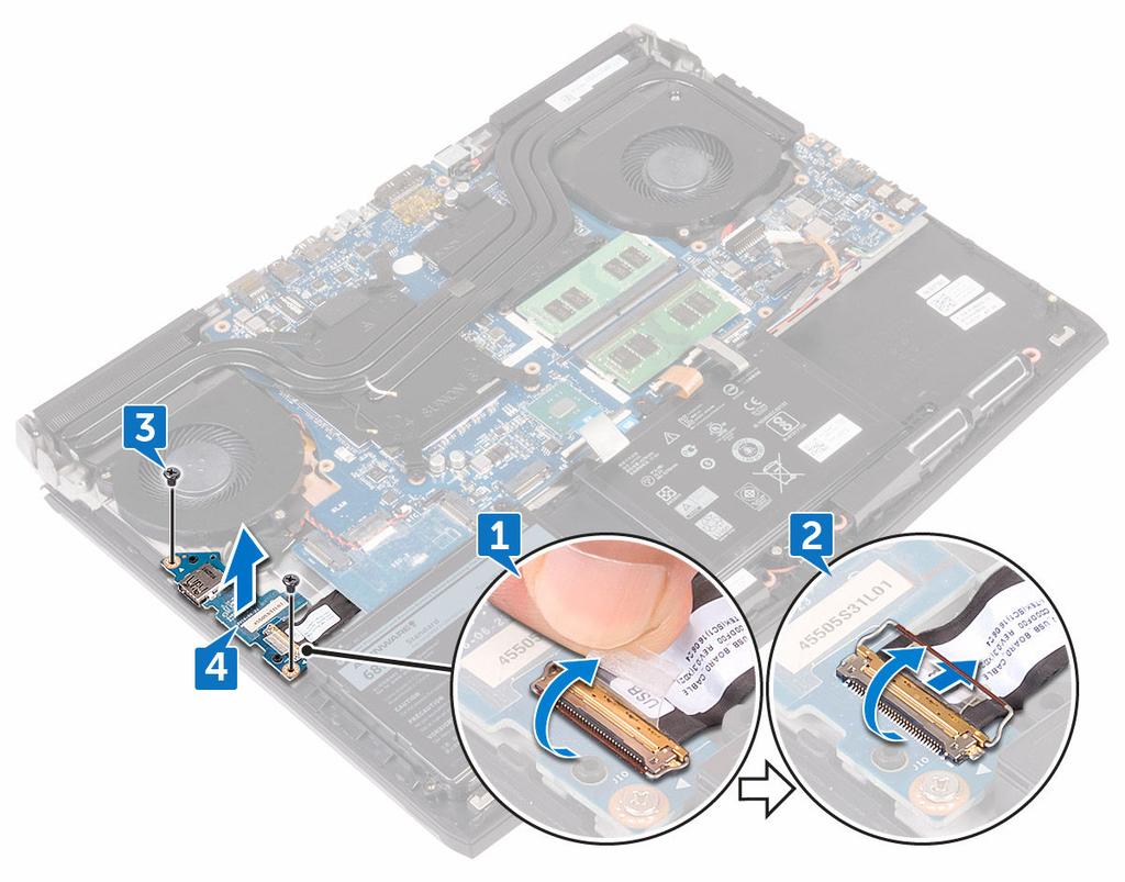 4 Zdvihněte desku I/O ze