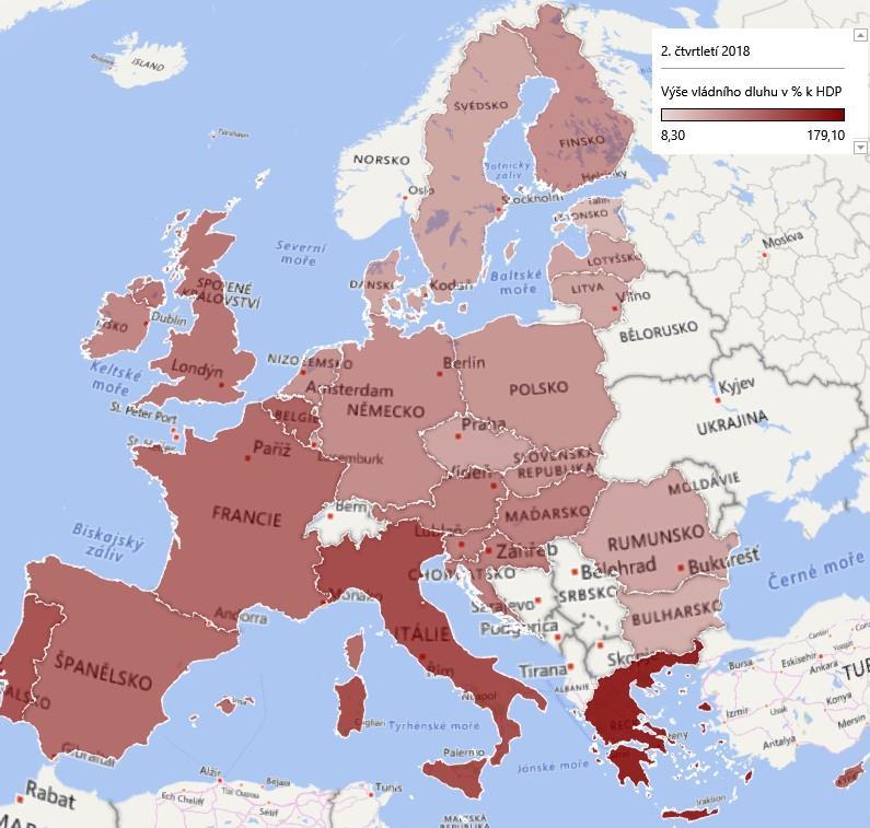 Zdroj: Eurostat: Quarterly government debt, vlastní úprava Nezaměstnanost (září 2018) Nezaměstnanost v EU28 v září 2018 dosáhla hodnoty 6,7 %.